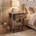 thumbnail image 2 of HIGDBFE Nightstand Set of 2 with Fabric Drawers, Bedside Table with Open Shelf, Side and End Table for Bedroom, Living Room, Brown, 2 of 8