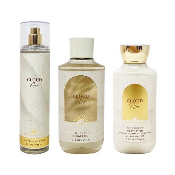 Bath and Body Works Cloud Nine Trio Gift Set - Fragrance Mist - Shower Gel - Body Lotion - Full Size