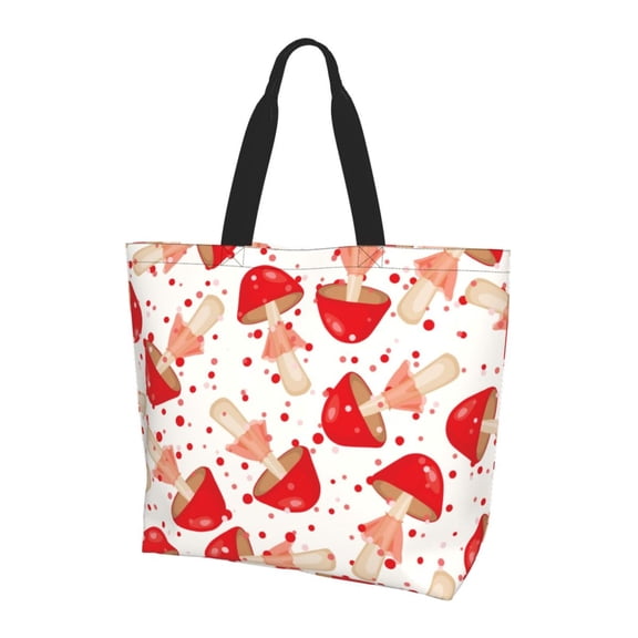 Yiaed Cute Mushroom Print Handbag for Women Tote Purse Shoulder Bag Large Fashion Hobo Purse Handbag Shopping Tote