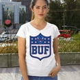 thumbnail image 4 of Buffalo Shield Women's V-Neck T-shirt Game Night Fantasy Football Fan Tailgate NY, 4 of 7
