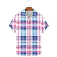 thumbnail image 2 of yillto Mens Big and Tall Plaid Shirts Button down Short Sleeve Lightweight Summer Beach Tshirts, 2 of 5