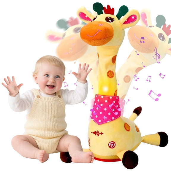 Talking and Danincg Plush Baby Toys for 6-12-24 Months-Singing and Recording, Toddler Toys 1-3 for Boys Girls, Birthday Gifts Toys for 1 2 3 Year Old Girls Boys