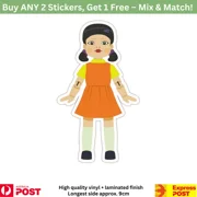 Squid Games Show Tv Girl Sticker Phone Decal Water Bottle Stickers Car Decals, Laptop Sticker