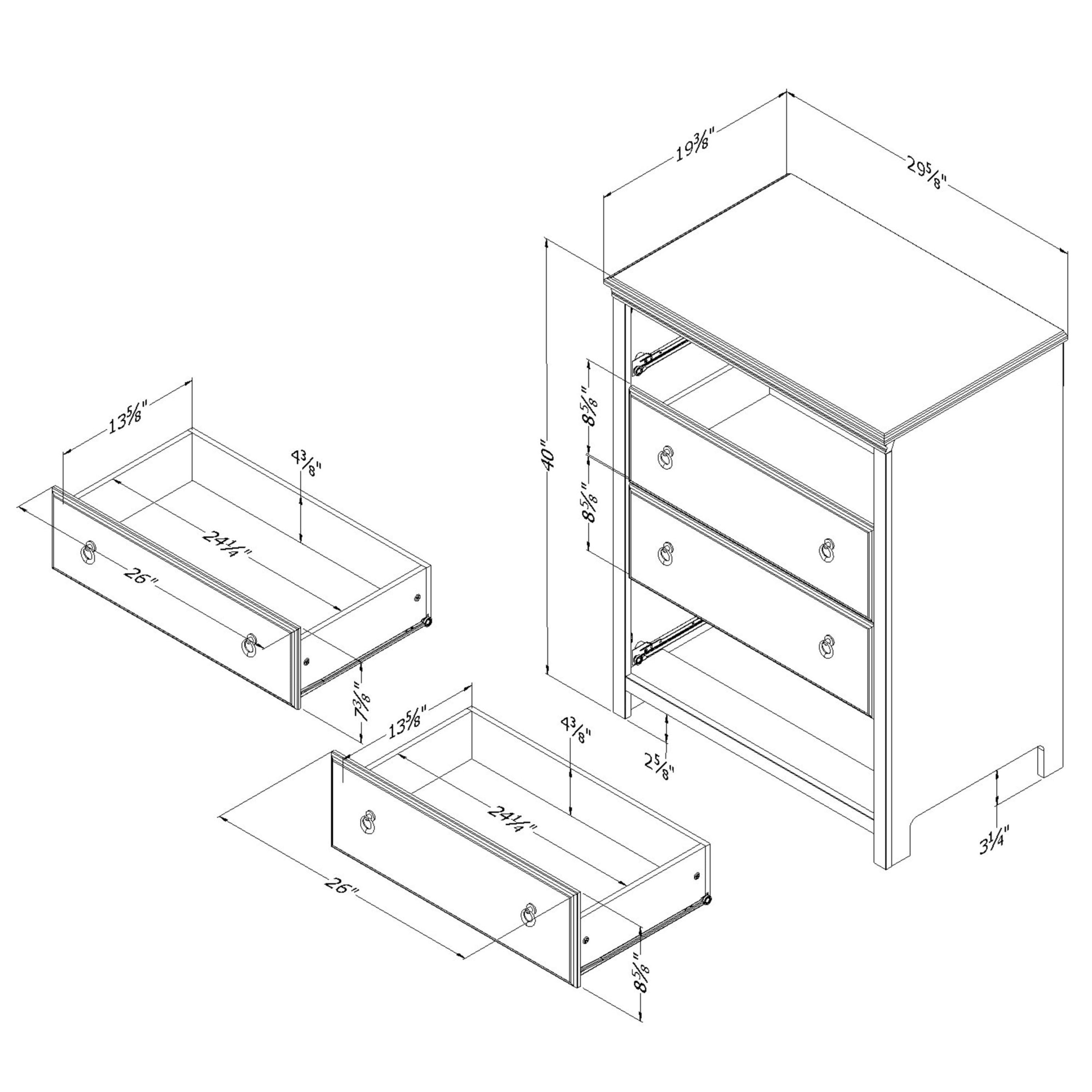 South Shore Cotton Candy 4-Drawer Dresser, Pure White and Rustic Oak