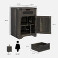 thumbnail image 5 of Vabches Farmhouse End Table for Living Room with Charging Station, Nightstand for Bedroom with Drawer and Adjustable Shelves, 5 of 8