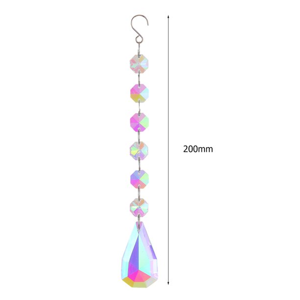 Adorno de campanillas de viento de cristal, cuentas de color AB, colgante para decoración de habitación (H) Likrtyny Libre de BPA