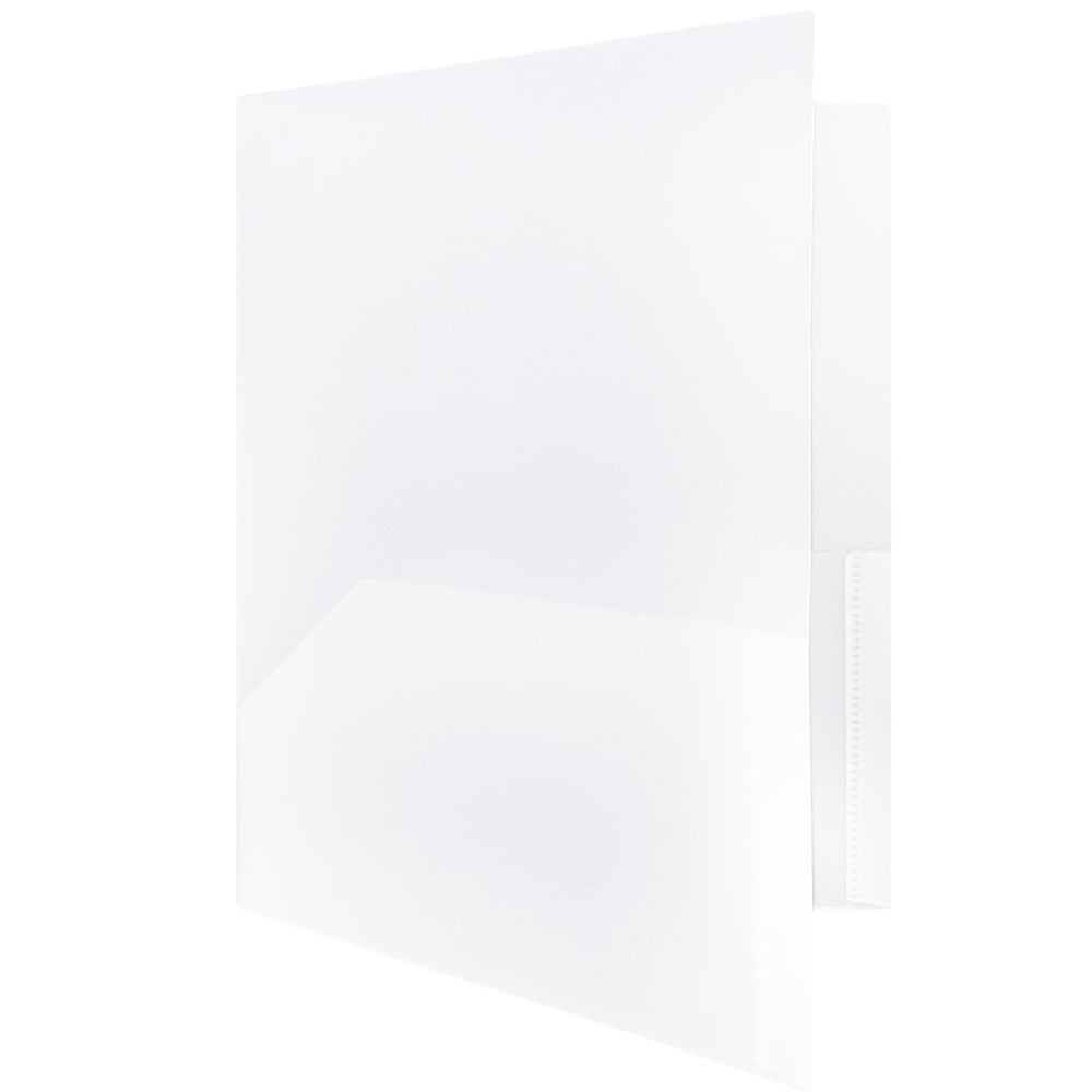 JAM Paper Plastic 2 Pocket School POP Folders, Clear, Bulk 96/Pack