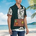 thumbnail image 3 of Kll Men'S Hawaiian Shirt Short Sleeve Button Down Beach Shirts-Astronaut Traveler With Suitcase, 3 of 7