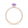 thumbnail image 2 of ANGARA Natural 0.7 Ct. Amethyst with Diamond Classic Ring in 14K Rose Gold for Women (Ring Size: 11), 2 of 8