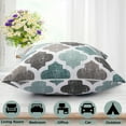 thumbnail image 3 of Haperlare Moroccan Geometric Throw Pillow Cases 20"x20" Boho Quatrefoil Pattern Aqua Green Cushion Cases Farmhouse Square Pillow Covers for Couch Sofa, Set of 2, 3 of 6