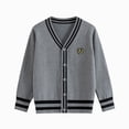 thumbnail image 4 of Gibobby Sweater Little Girls Boys Cardigan Sweater 0-12 Months 2t 3t 4t Toddler Cute Bow Front Long Sleeve Knit Print Sweater Tops(3-4 Years,Grey), 4 of 5