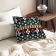 thumbnail image 6 of Velvet Decorative Throw Pillow Covers Set of 2, Soft Square Cushion Cover with Invisible Zipper Bohemian Ethnic Tribal Style Printing, 16"x16", 6 of 7