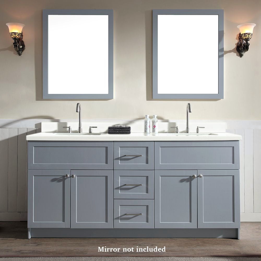 ARIEL Hamlet 73 in. Bath Vanity in Black with Quartz Vanity Top in White with White Basins