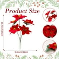 thumbnail image 2 of Dalrosia 5PCS Artificial Poinsettia Bouquet 5 Heads Poinsettia Bush Christmas Flowers for Porch Home Garden Indoor Outdoor Xmas Decorations, 2 of 6