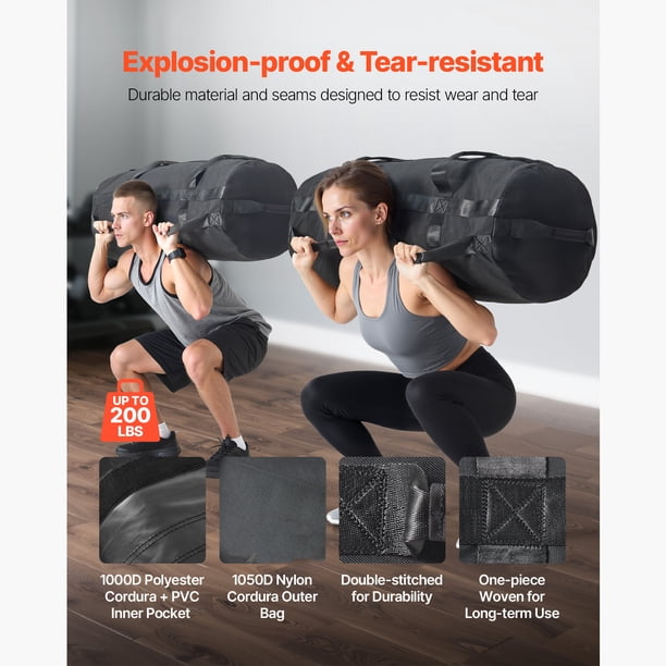 Sac De Sable D’entraînement Réglable 68 Kg – En Nylon Robuste, Pour Musculation, Haltérophilie