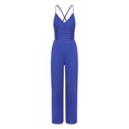 thumbnail image 4 of Kaemgyyd Jumpsuits for Women Casual Spaghetti Straps Wide Leg Rompers V Neck High Waist Sleeveless One-Piece Outfits, 4 of 5