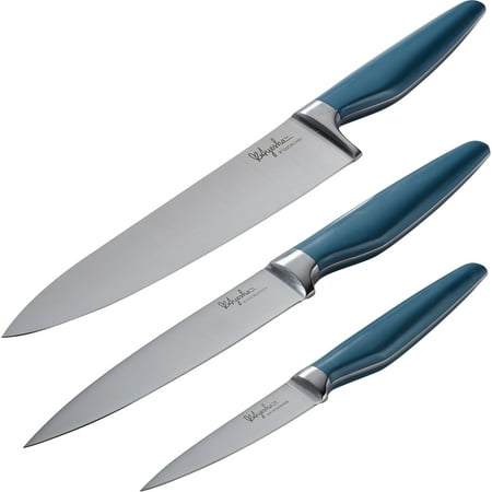 Ayesha Curry Japanese Steel Cooking Knife Set, 3-Piece, Twilight (Best Handmade Japanese Knives)