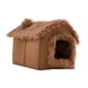 thumbnail image 2 of Casa tipo caseta para perros suave con forma de cueva cálida con cojín para el invierno, nido para gatos ligero, desmontable y multiusos, suministros Marrón S, 2 of 8