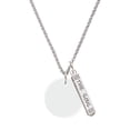 thumbnail image 1 of Delight Jewelry Acrylic 1" Disc Imitation Pearl Silvertone Hope Anchors the Soul Bar Charm Necklace, 23", 1 of 4