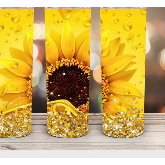 20oz Stainless Steel Tumbler with a Brilliant Sunflower Design