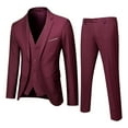 thumbnail image 2 of Beugl Mens Suits Clearance, Men's Suit Slim Fit 3 Piece Suit Business Wedding Party Jacket Vest and Straight-Leg Pants Red XL, 2 of 4