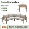thumbnail image 6 of ELPOSUN 6 Pieces Patio Furniture Sets with 6" Thick Olefin Cushions, Faux Wood Metal Outdoor Sectional Furniture L Shape Patio Conversation Sets for Garden, Backyard Beige, 6 of 8