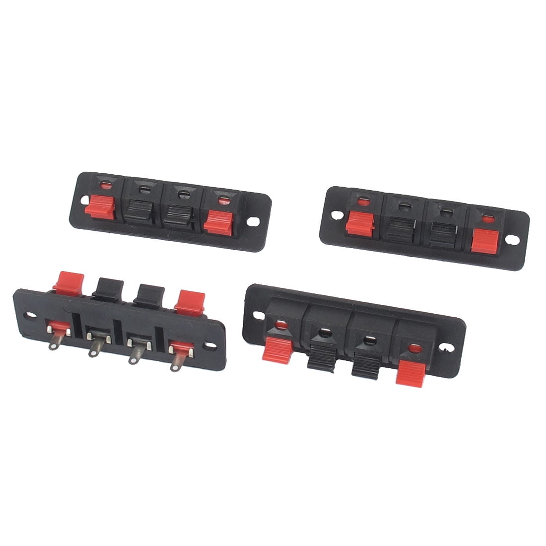 4pcs Red Black Spring Loaded Cable Clip Speaker Terminal Board Socket