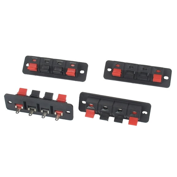 4pcs Red Black Spring Loaded Cable Clip Speaker Terminal Board Socket Connector