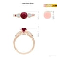 thumbnail image 5 of ANGARA Natural Aeon 1 ct Ruby & Diamond Three Stone Engagement Ring with Milgrain in 14K Rose Gold for Women (Size-6mm) | July Birthstone, Anniversary, Jewelry Gift for Women | Natural Ruby Ring, 5 of 9