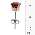 thumbnail image 4 of 5 mm Natural Round Garnet Stud Earrings Set in 14k White Gold, 4 of 6