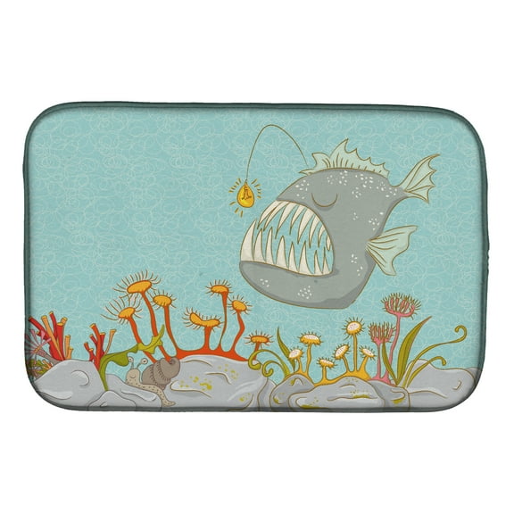 Frog Fish Scene Dish Drying Mat