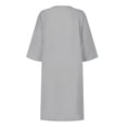 thumbnail image 4 of Vestido Vestido casual de mujer Vestido elegante de lino de algodón con manga 3/4 Vacaciones simples Ygjytge Gris T M para Mujer, 4 of 8
