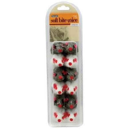 Petmate Soft Bite Fur Catnip Mice, Small, 12 Pack