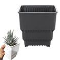 thumbnail image 4 of Root Control Plastic Basin - 4 inch Square Nursery Pots, Sturdy Seedlings Trays, Seeds Starter Germination Tray, Microgreening Planter Nursery Propagation, 4 of 6