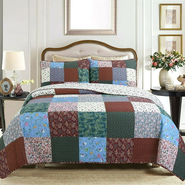 Cozy Line Burgundy Wine Red Floral Paisley Patchwork 100% Cotton ...