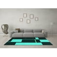 thumbnail image 3 of Ahgly Company Indoor Rectangle Abstract Turquoise Blue Contemporary Area Rugs, 7' x 10', 3 of 4
