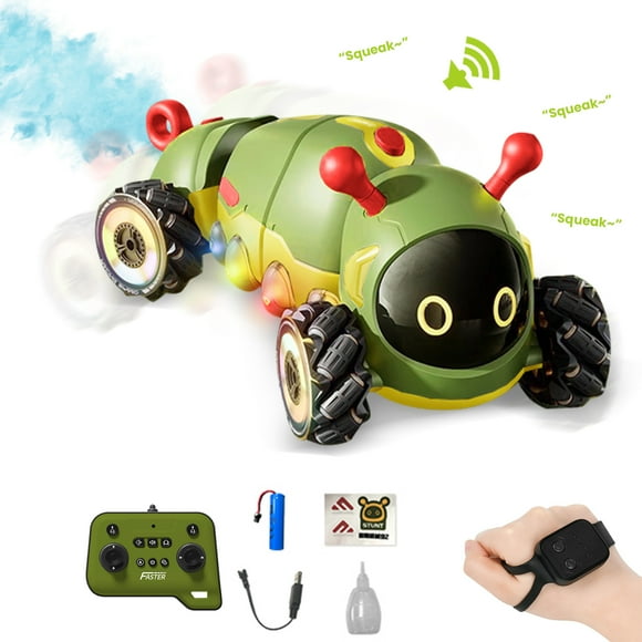 Gesture Sensing RC Stunt Car Remote Control Toys with Sound of Insects,LED,Spray and Drift,RC Toys for Kids Boys Girls Gifts