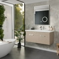 thumbnail image 3 of Eviva Orleans 38"W x 20"D Light Oak Wall Mount Bathroom Vanity with White Porcelain Countertop and Integrated Sink, 3 of 10