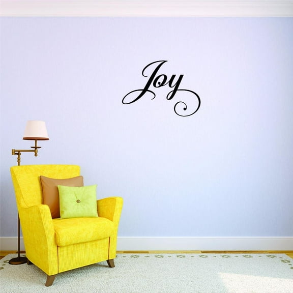 Custom Decals Joy Wall Art Size: 16 X 40 Inches Color: Black