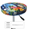 thumbnail image 4 of Bingfone Floral Truck Welcome Padded Round Bar Stool Cover Cushion with Elastic Fabric Round Chair Seat - Floral Truck Welcome, 4 of 7