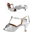thumbnail image 3 of Tacones para fiestas de salsa, tango y bailes de salón, talla 39, zapatos de baile latino brillantes para mujer, 3 of 8