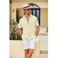 thumbnail image 6 of COOFANDY Mens Cuban Shirt Short Sleeve Button Down Shirts Summer Beach Wedding Shirt Regular Fit, 6 of 6