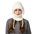 thumbnail image 5 of 3-in-1 Winter Knit Hat Scarf Mask Set | Fleece Lined Balaclava | Windproof Warm Beanie for Women | Soft Cozy Outdoor Cold Weather Accessory | Versatile Stylish Design, 5 of 8