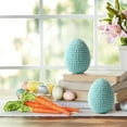 thumbnail image 4 of Moocorvic 2Pcs Knitted Easter Eggs, Easter Decoration Party Favors for DIY Easter Wreath, Centerpiece, Bowl, Basket Fillers, Gifts, Spring, Home, Wedding, Table Decor, 4 of 7