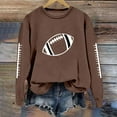 thumbnail image 4 of Football Sweatshirts for Women Game Day Love Heart Football Print Long Sleeve Blouses Y2k Trendy Casual Loose Pullover Tops, 4 of 5