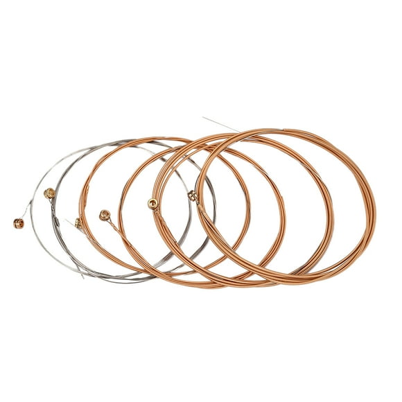 KAKOWELY steel guitar string 6 PCS/ Set Assorted Sizes Steel Guitar Strings for 6 String Folk Acoustic Guitar 0.28mm 0.38mm 0.56mm 0.81mm 1.07mm 1.32mm3.07"X3.07"X0.31"