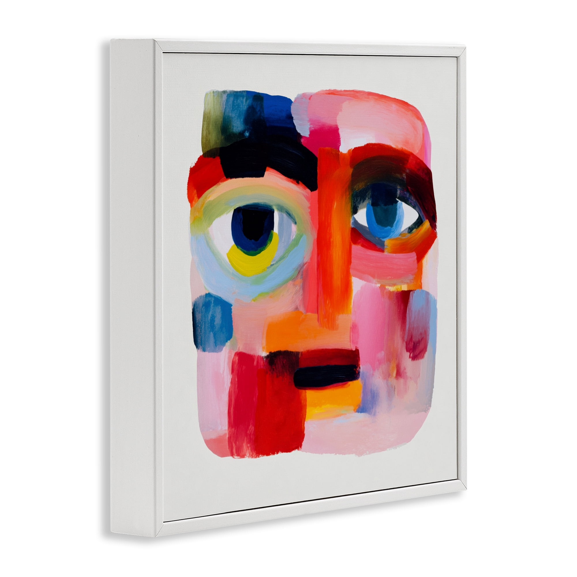 Stupell Industries Cubist Gaze in Vivids White Framed Giclee Art, design by Chromatic Storm Studio