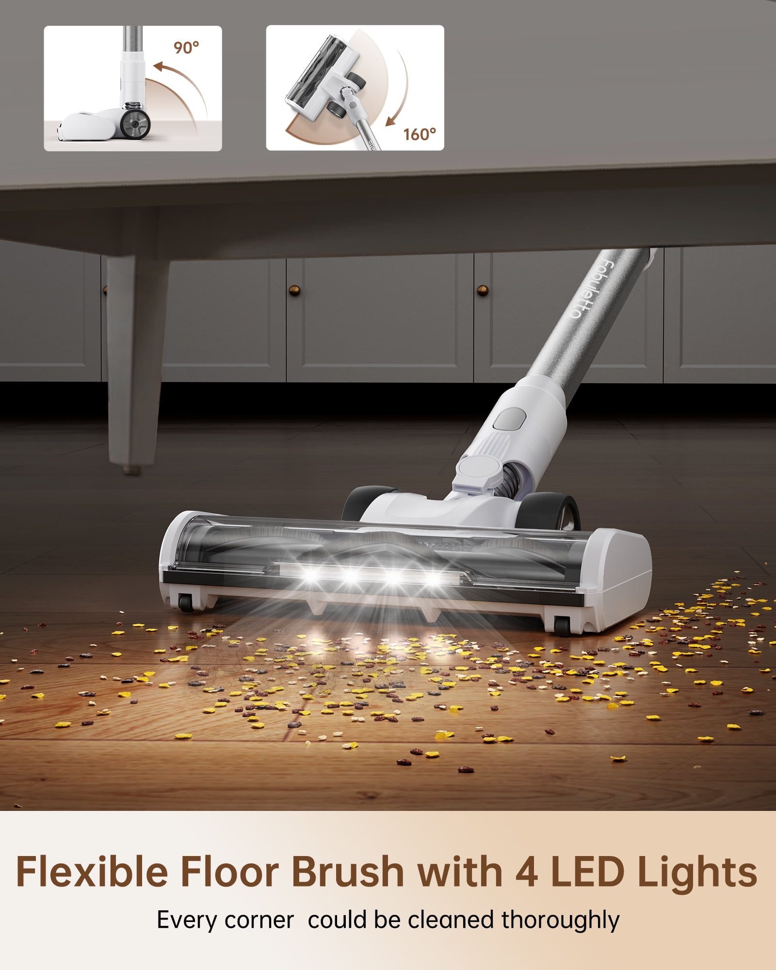 ZUSBYI 20Kpa Vacuum Cleaner, LED Light, 6 In 1 Corded Stick, 600W