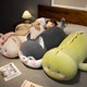 thumbnail image 4 of Almohada de peluche gigante de dinosaurio gordo, cojín de Animal suave de 35-110cm, gato, perro Husky, muñecas encantadoras, regalo de Navidad, 4 of 5