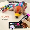 thumbnail image 2 of Dog Paint 12 Colors Washable Pet Safe Hair Dye Fur Grooming Accessories Kit Pets Temporary, 2 of 9